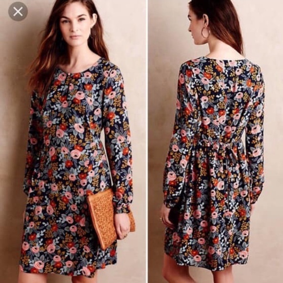 Paper Crown Dress sold by Anthropologie. XSP in pretty floral print with tie - Picture 1 of 4